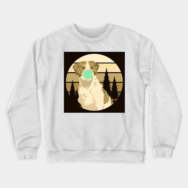 dog mask with face mask protection design  illustration for stop coronavirus against covid 19. Crewneck Sweatshirt by Superior T-Shirt